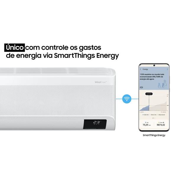 Imagem de Ar-condicionado Split Inverter Samsung WindFree Pro Energy Sem Vento 9.000 BTUs Frio AR09CVFAAWKNAZ 220V