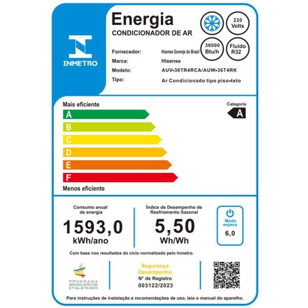 Imagem de Ar Condicionado Split Piso Teto Hisense Inverter 36.000 Btus Frio 220v R-32