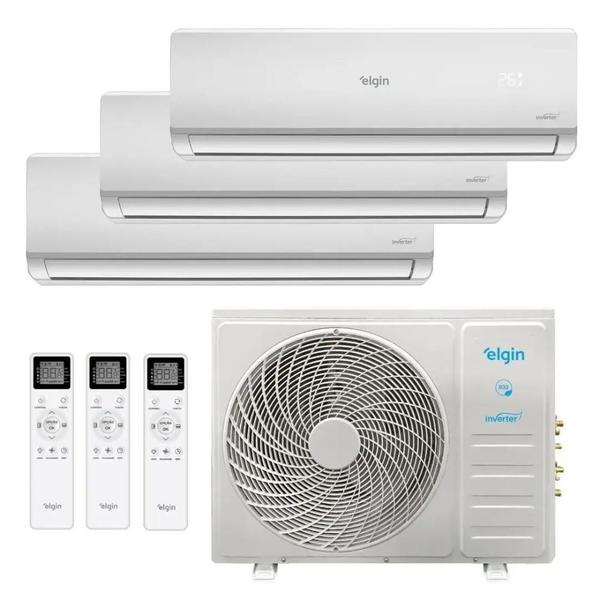 Ar Condicionado Tri-Split Inverter Elgin 27.000 Btus Quente Frio 220v (2X Evap HW 9.000 + ... Ar Condicionado Tri-Split Inverter Elgin 27.000 Btus Quente Frio 220v (2X Evap HW 9.000 + ...