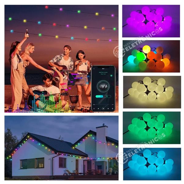 aral 6m USB 20 LEDs Bolinha Efeito RGBW Controle Por Som, Remoto APP TB1871 - Lucky Imagem de aral 6m USB 20 LEDs Bolinha Efeito RGBW Controle Por Som, Remoto APP TB1871