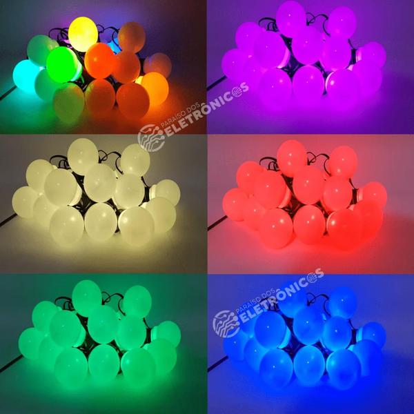 aral 6m USB 20 LEDs Bolinha Efeito RGBW Controle Por Som, Remoto APP TB1871 - Lucky Imagem de aral 6m USB 20 LEDs Bolinha Efeito RGBW Controle Por Som, Remoto APP TB1871