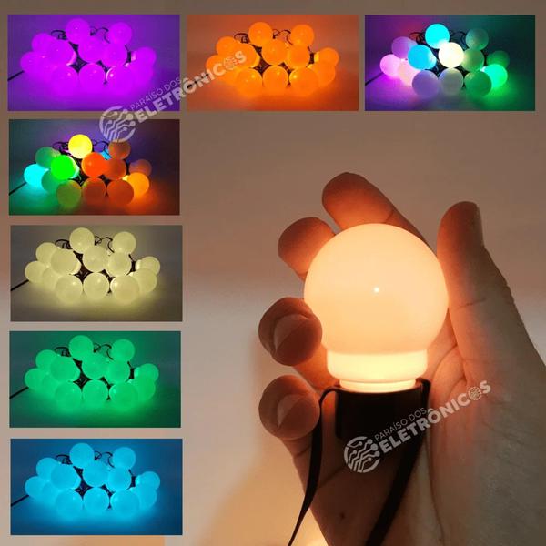 Imagem de aral USB 6 Metros 20 LEDs Bolinha Cristalizadas Movimento RGBW Controle  e APP  TB1871