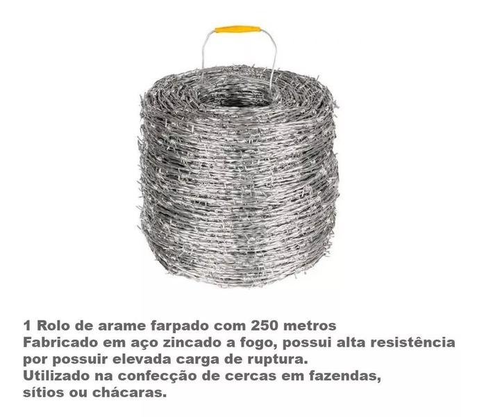 Imagem de Arame Farpado 350kgf 250m Para Cerca Lote Pasto Sitio