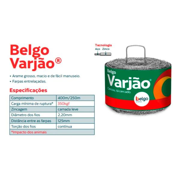 Imagem de Arame Farpado Varjão Fio 14 400m - Belgo