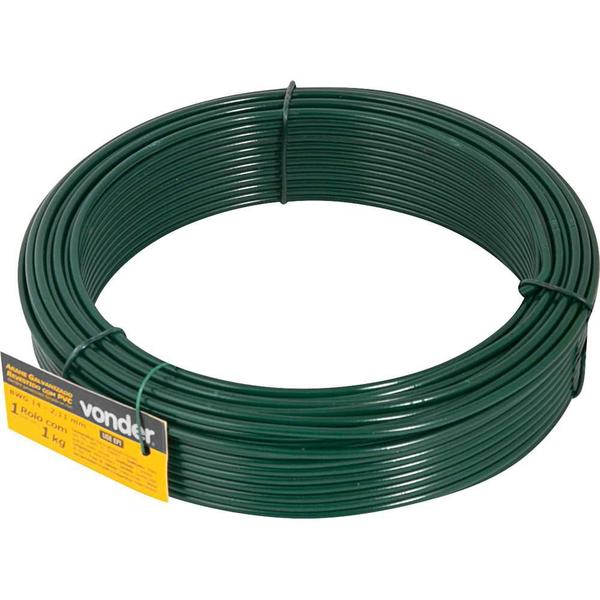 Imagem de Arame P Tela Revestido Pvc 1kg Verde Bwg14 - 2,11mm Vonder