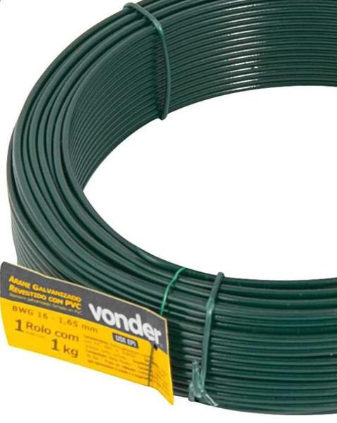 Imagem de Arame Revestido PVC com 01kg Verde BWG16 - Vonder