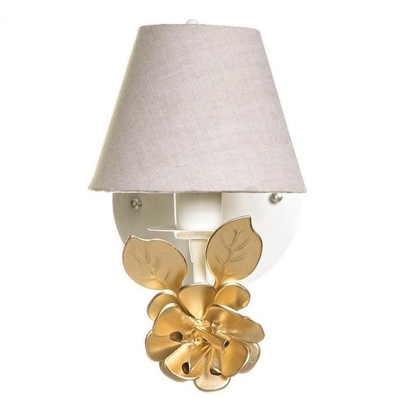 Arandela 1 Lâmpada Flor Grande Dourada Quarto Bebê Infantil Menina Menino - Potinho de Mel Imagem de Arandela 1 Lâmpada Flor Grande Dourada Quarto Bebê Infantil Menina Menino