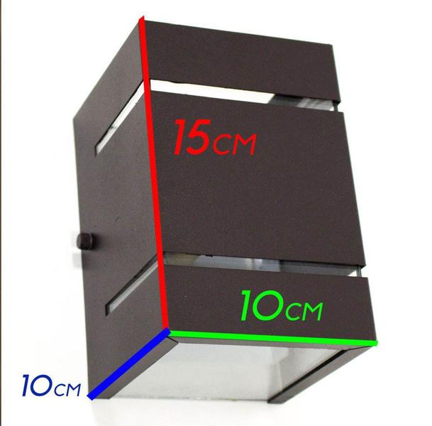 Imagem de Arandela 2 Focos C/ Frisos E Facho Marrom Externa Parede Muro St327 - STARLUMEN