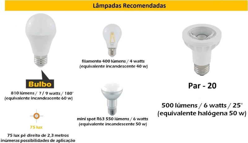 Imagem de Arandela Alumínio Tubular Pa20 - Acompanha Soquete E27