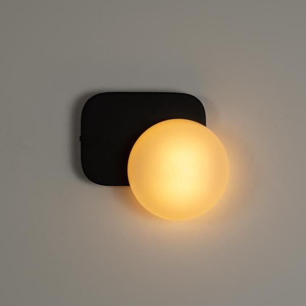 Imagem de Arandela Artemis Globo Vidro Preto VL006 + LED 1X G9 BF Starlux ST2518