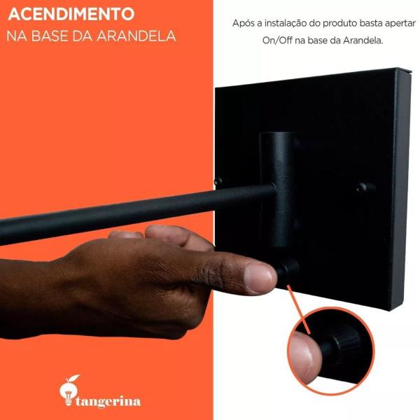 Imagem de Arandela Articulável Cobre e Preto Em Alumínio Com Cúpula Bege, Preto e Branco