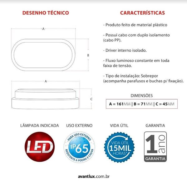 Imagem de Arandela Avant Tartaruga Led Hummer Branco Ip65 5w