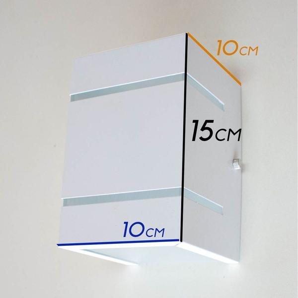Imagem de Arandela  Branca + LED 5W 3000K Bivolt luminária Externa Parede Muro 2 Focos Frisos Fachos St327