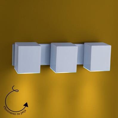 Arandela Cube 3gu10 Direcionavel Aço/Termoplastico Branco 34x9,2cm - IDEAL Imagem de Arandela Cube 3gu10 Direcionavel Aço/Termoplastico Branco 34x9,2cm