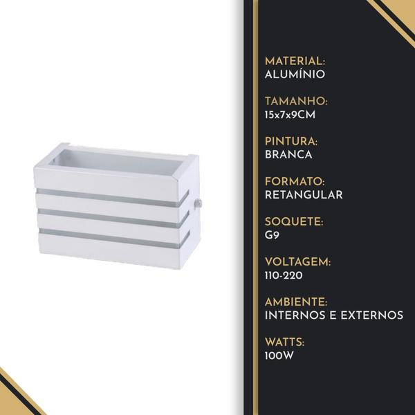 Imagem de Arandela de Parede Aluminio Quadrada Com Frizzo Cinza Megalux