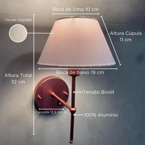 Imagem de Arandela De Parede Com Interruptor Com Cupula Ref 16 Soquete E27 Bivolt