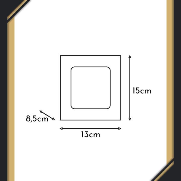 Imagem de Arandela de Parede Externa e Interna Quadrada Branca Metal Resistente Claci