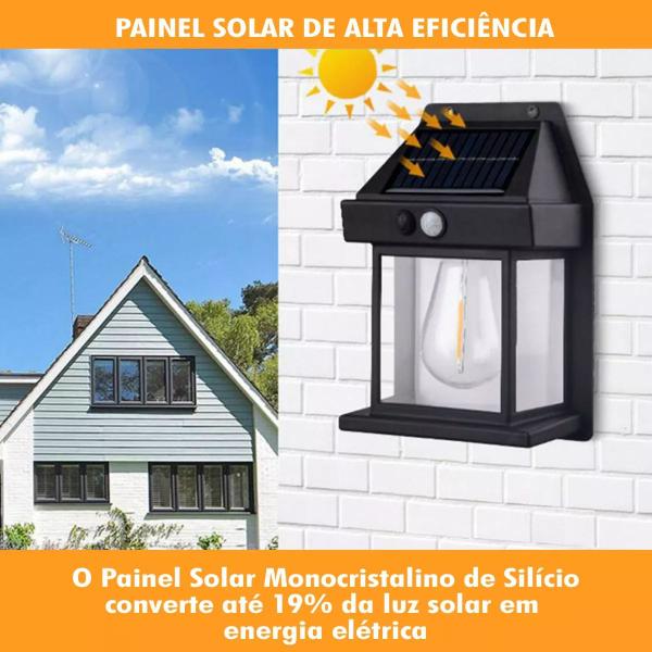 Imagem de Arandela De Parede Externa Solar Led Moderna Decoraçao