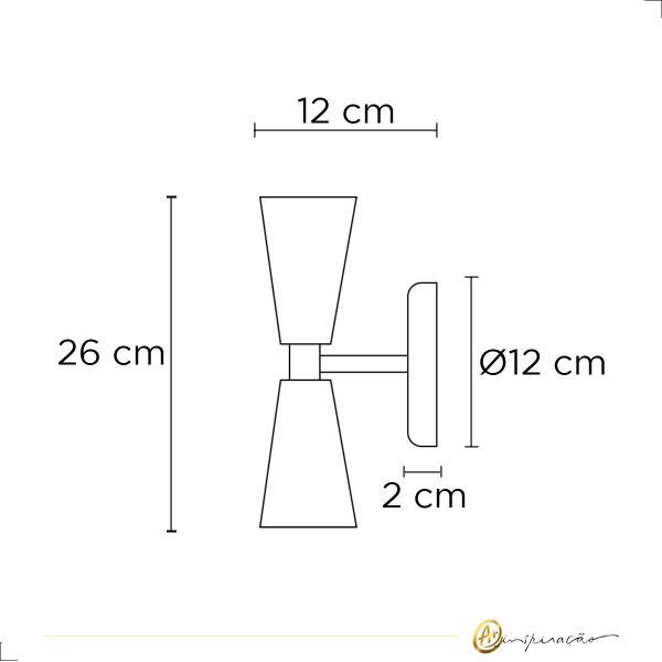 Imagem de Arandela De Parede Vintage Cone Duplo Parma 886/2 Spotline