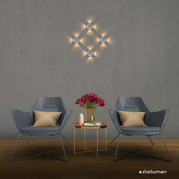 Arandela Decorativa Criativa Tetra LED 12W 3000K Opus Branca ST2486 Imagem de Arandela Decorativa Criativa Tetra LED 12W 3000K Opus Branca ST2486