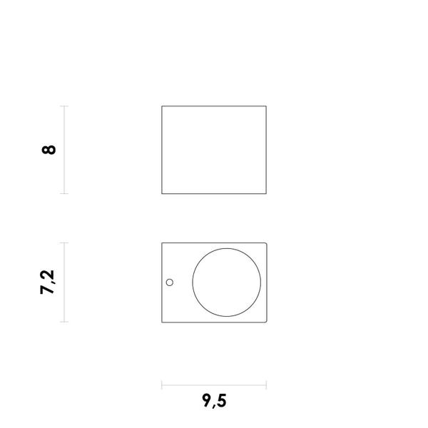 Imagem de Arandela Dots Square (l)7,2cm (c)9,5cm (a)8cm 1xgu10 Mr16 Max 50w Ip65 Branco