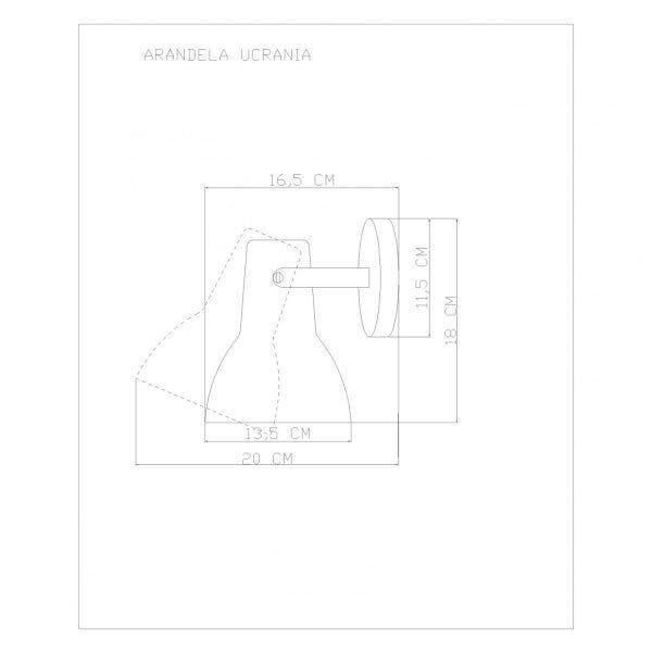 Imagem de Arandela E27 18x13,5cm Ucrania WOODS!