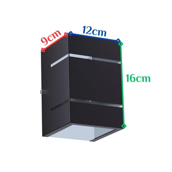 Imagem de Arandela Eco E27 2 Frisos 12x16x9cm Sem Lâmpada Interna Externa Muro Parede - 131