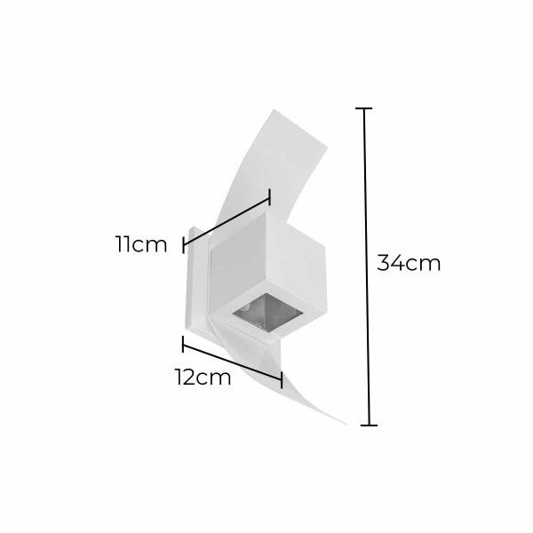 Imagem de Arandela Efeito 2 Focos Box Aba Externa Interna Parede Branca St890