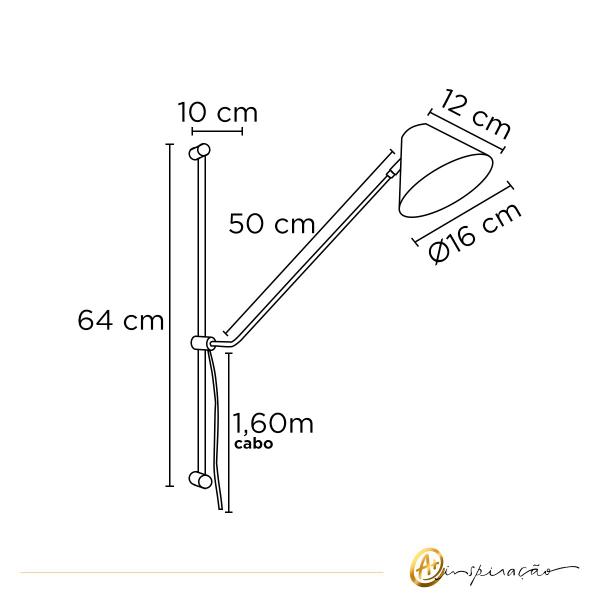 Imagem de Arandela Esteca Com Cúpula Direcionável Base E27 1040/1