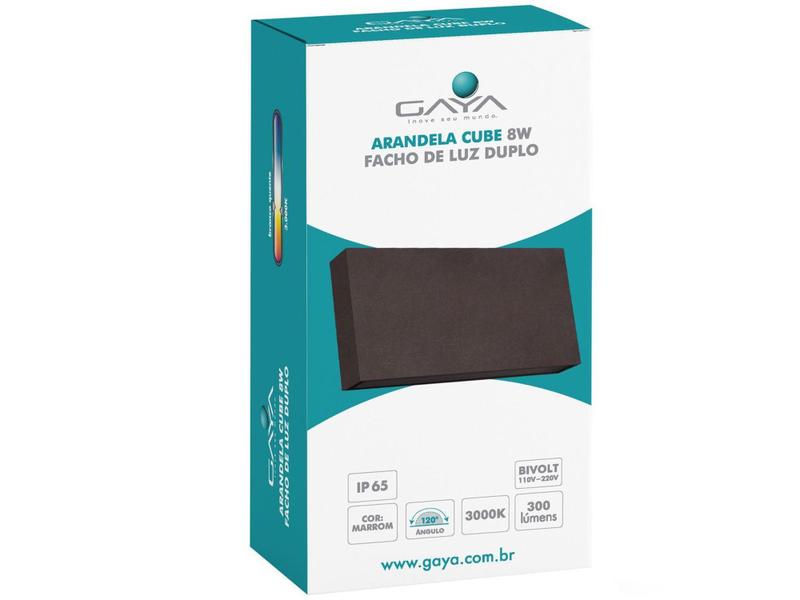 Imagem de Arandela Externa de Parede Marrom LED 8W - Gaya Cube