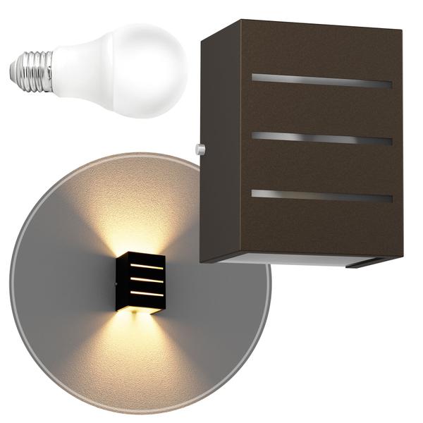 Arandela Externa + LED E27 Friso Frontal ParedeMF117 - Mega Forte Iluminação Imagem de Arandela Externa + LED E27 Friso Frontal ParedeMF117