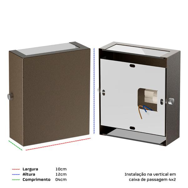 Imagem de Arandela Externa Mini Slim Lisa Alumínio + LED MF143