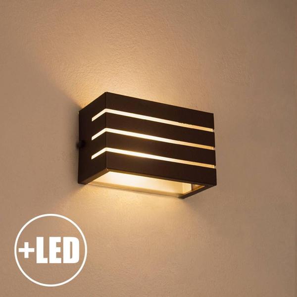 Imagem de Arandela Frisada Luminária Marrom Muro Parede Externa + Led G9 5w 3000k