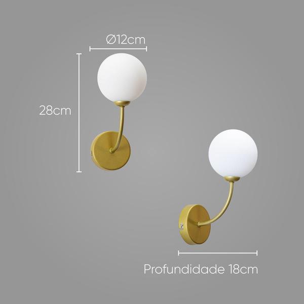 Imagem de Arandela Grape Ouro Branco Globo Vidro P/G9 ZR112-WGD Starlux ST2628