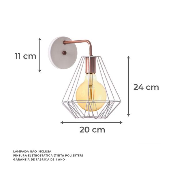 Imagem de Arandela Interno Aramado Cristal 24cm Decorações