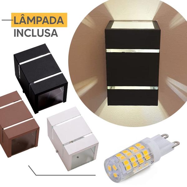 Imagem de Arandela Interno Externo Aluminio +lampada Led 5w 1510