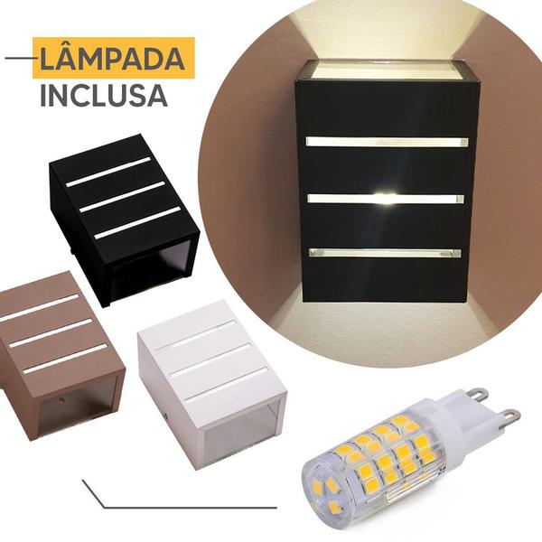 Imagem de Arandela Interno Externo Aluminio +lampada Led 5w 1612