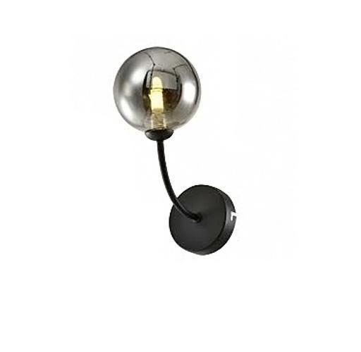 Arandela Lavabo Preto Fosco Globo De Vidro Fume Zan77 - Acende A Luz Imagem de Arandela Lavabo Preto Fosco Globo De Vidro Fume Zan77