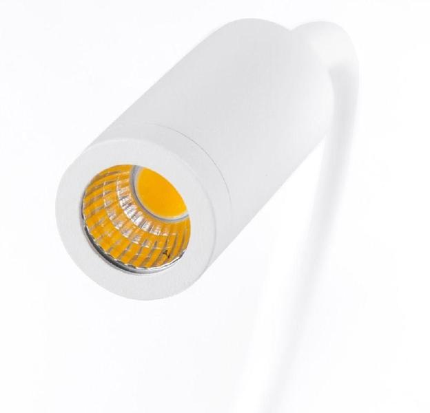 Imagem de Arandela Led 3W Haste Flexível Quarto Cabeceira Branco