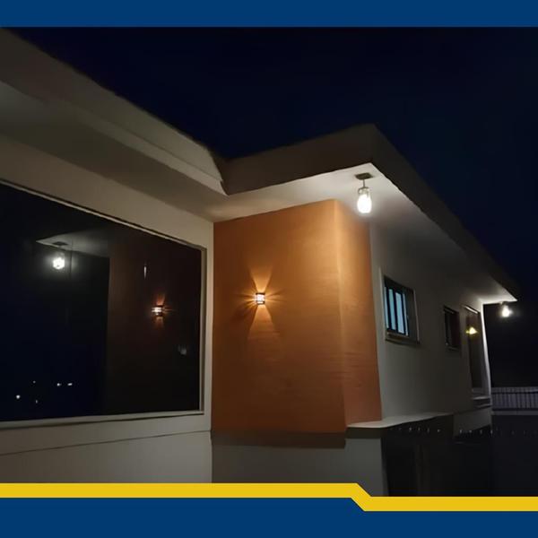 Imagem de Arandela LED Kit luminaria Jardim Parede Externa Interna Luminaria Preta Quadrada Kit 8 Unidades