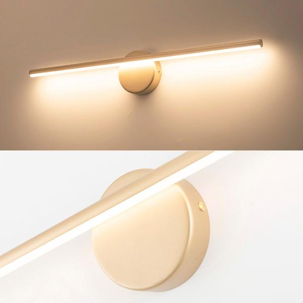 Imagem de Arandela Linear 80cm 16w Led Integrado 3000k Bivolt Dourado Moderna Lumier