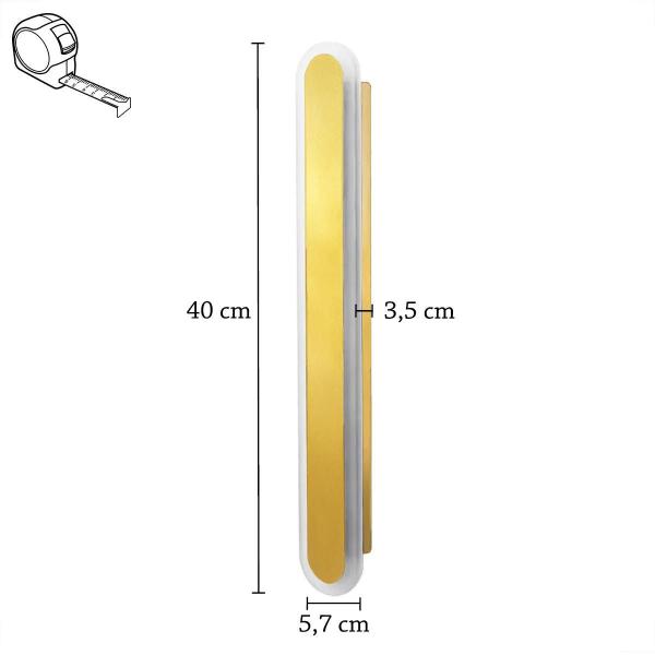 Imagem de Arandela Linear Dourado Acrilico 40 Cm Led Lavabo Lup99