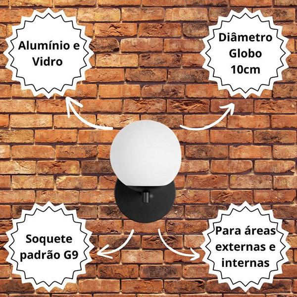 Imagem de Arandela Luminária Cristal Globo 10 cm Moderno Cobre 009