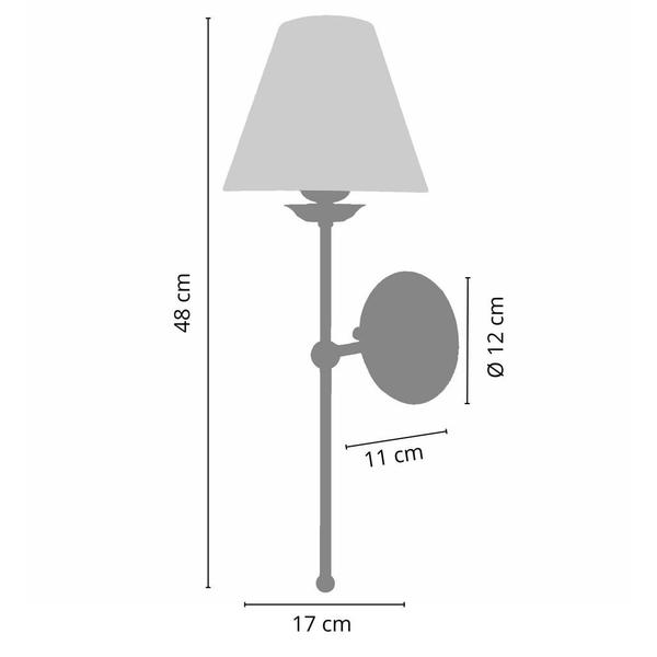 Imagem de Arandela Luminária Cúpula Tecido Algodão Cama Sala Dourado P