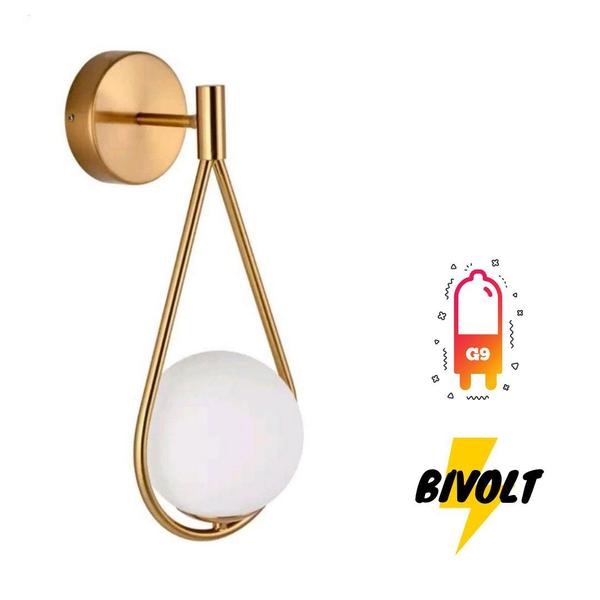 Arandela Luminária de Parede Gota Dourado Brilhante Spotline Imagem de Arandela Luminária de Parede Gota Dourado Brilhante Spotline