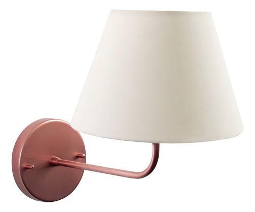 Imagem de Arandela Luminária de Parede ou Corredor Sala ou Quarto Rose Gold Bivolt + Cúpula Bege