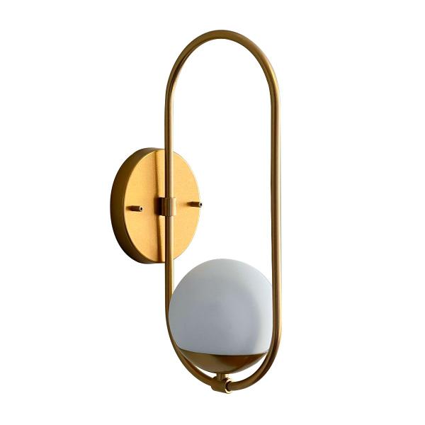 Imagem de Arandela Luminária De Parede Oval Jabuticaba Bivolt Com Vidro Globo 12cm - DOURADO