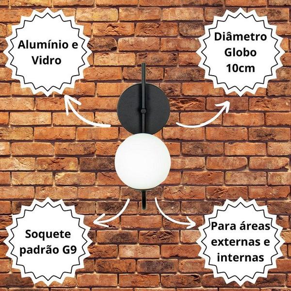 Imagem de Arandela Luminária Ignis Globo 10 cm Moderno Cobre 001