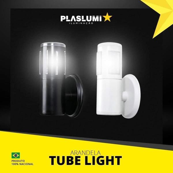 Imagem de Arandela Luminária Janela Tube Light Tampa Aberta Muro Preta