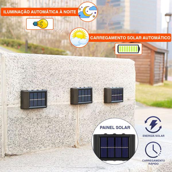 Arandela Luminária Lâmpada Led Parede Sensor Solar Gold Sand Imagem de Arandela Luminária Lâmpada Led Parede Sensor Solar Gold Sand